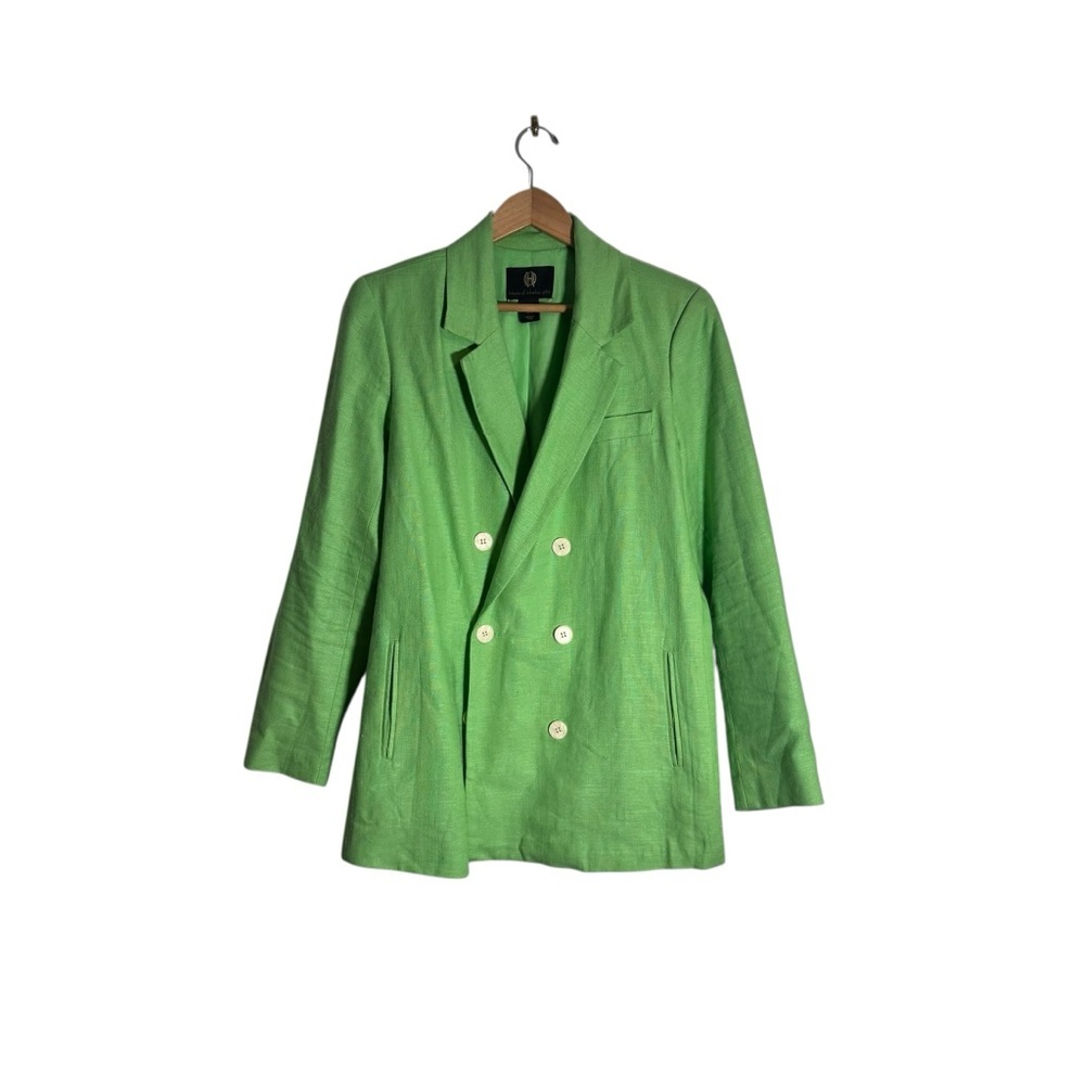 House of Harlow 1960 Double-Breasted Green Blazer